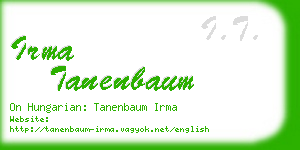 irma tanenbaum business card